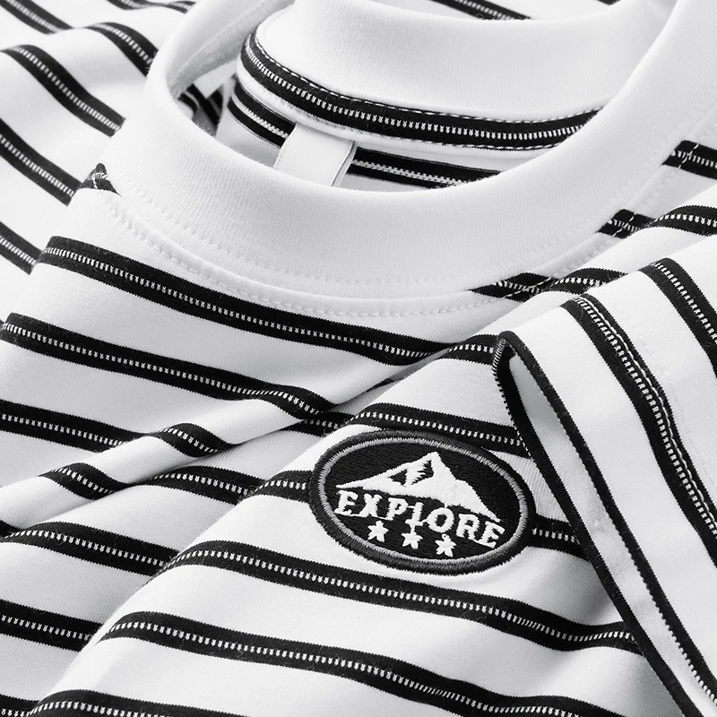 【Npkp&Victorit官方】高级感色织条纹T恤衫男士夏季2025新款潮牌