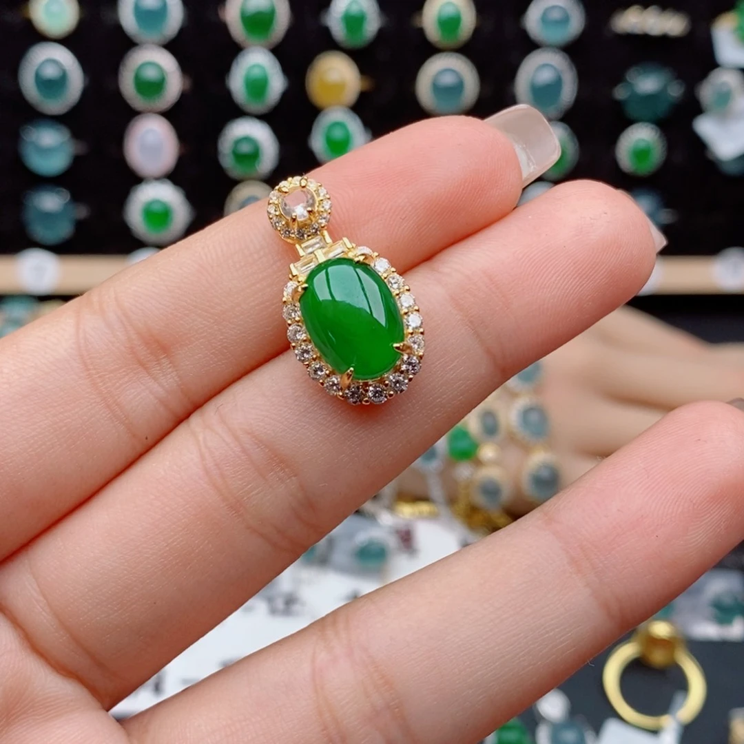 银S925镶嵌戒指翡翠