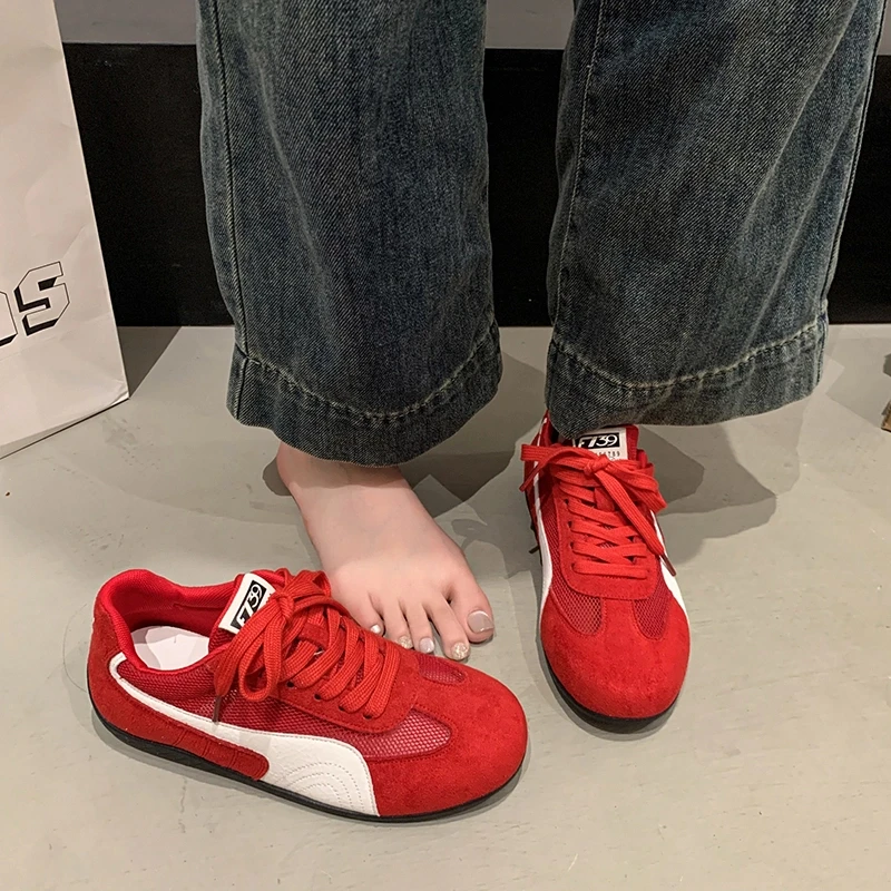 网面透气德训鞋小白鞋女夏季新款休闲运动鞋百搭平底女款鞋子板鞋