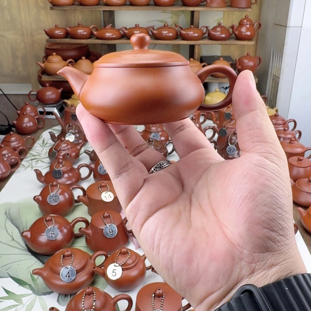 群***茶壶紫砂120cc朱泥薄胎明炉壶