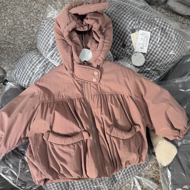 桃喜 25冬 5066女童兔耳朵派克棉服