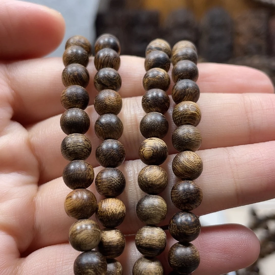 八***奏手串沉香越南芽庄白棋楠虎斑瘤疤