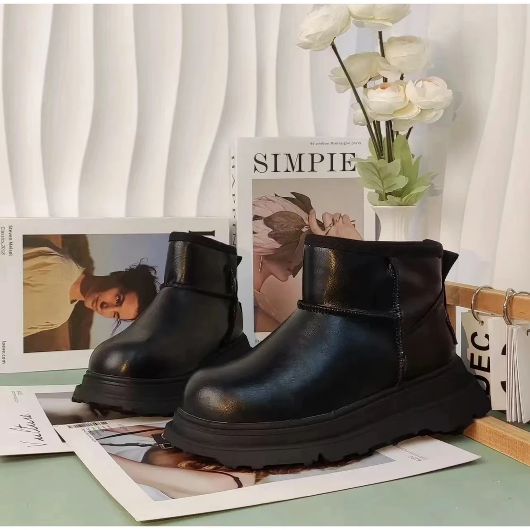 【雪菲】新款纯色气质百搭厚底洋气雪地靴3308【拍大一码】