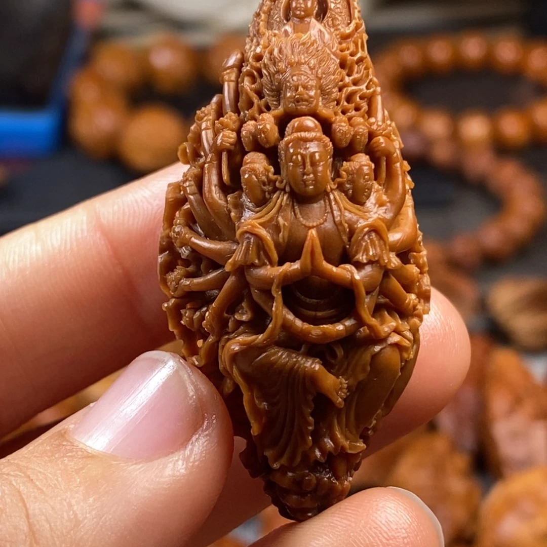 橄榄核手串/手链小***黑核雕单子