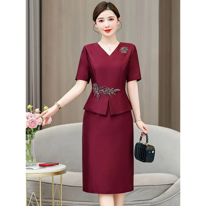 高贵妈妈参加婚宴晚礼服女夏季新款年轻丈母娘喜婆婆参加婚礼裙子