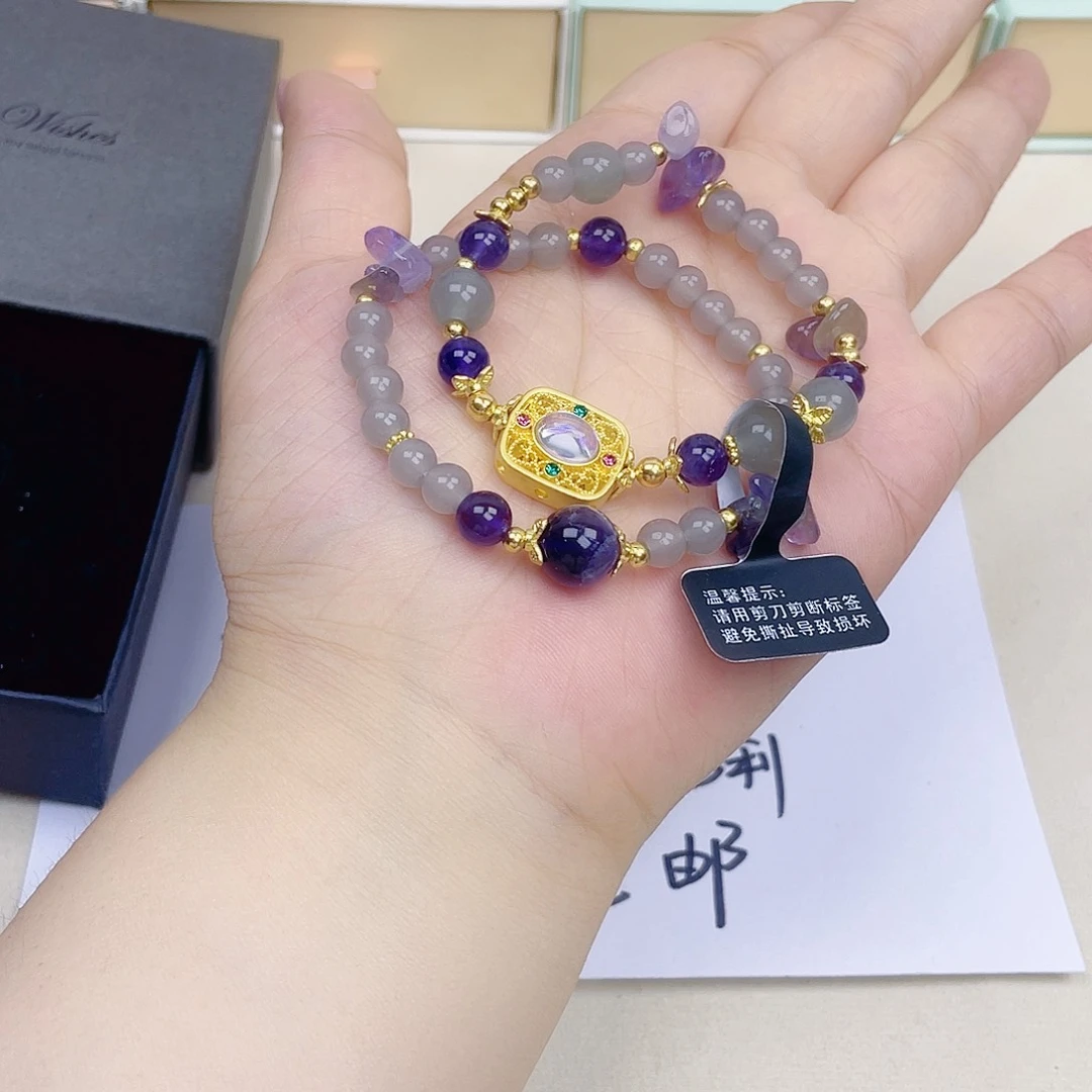 手饰针钠钙石银S925镀金镶嵌