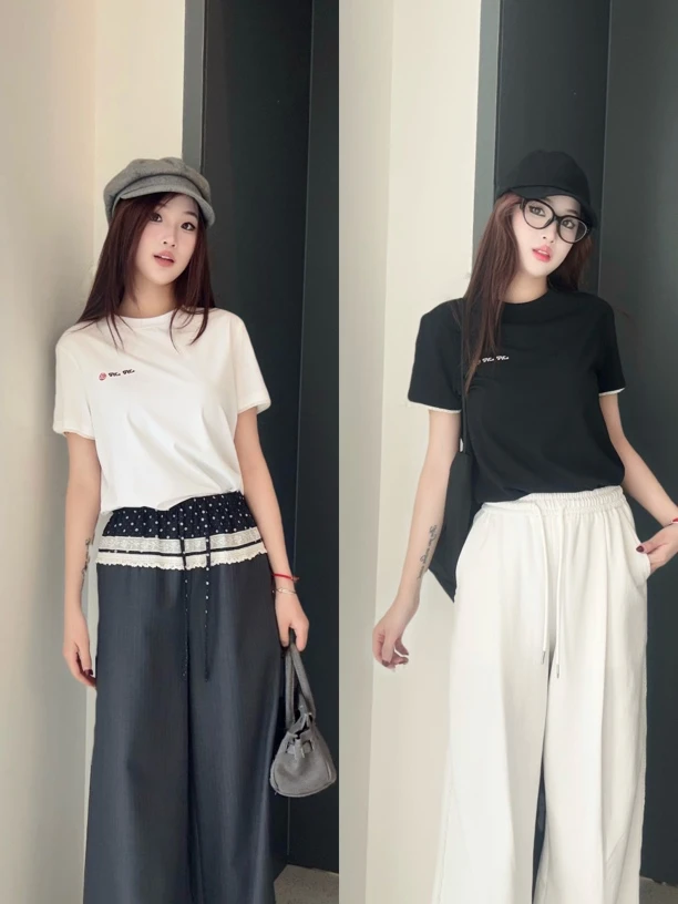 JR上衣｜同款多色圆领刺绣休闲吸汗透气简约T恤200937