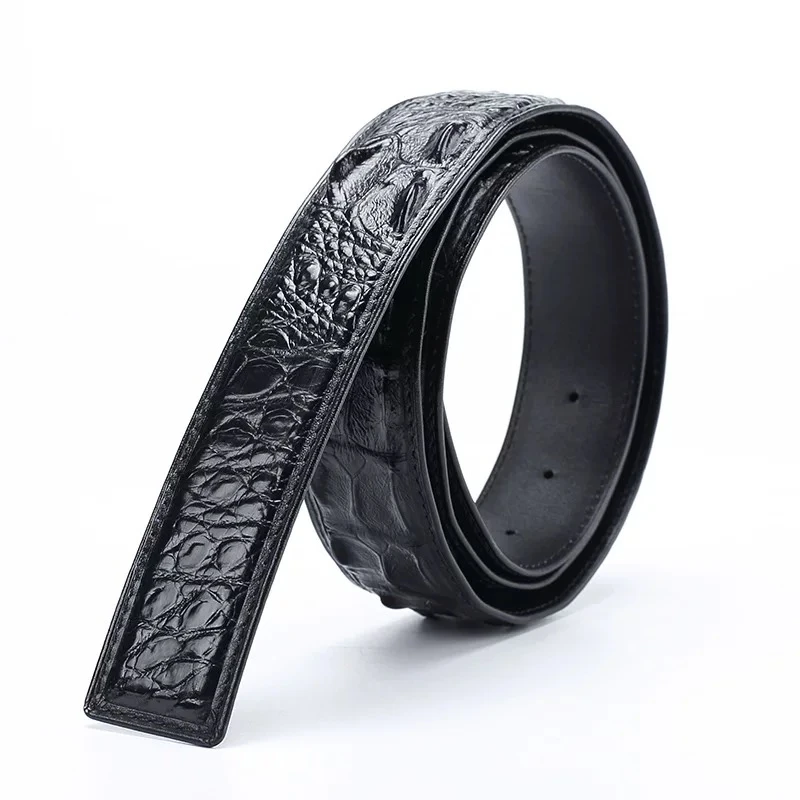 鳄鱼皮头骨休闲男士皮带条腰带真皮百搭男皮带扣高档