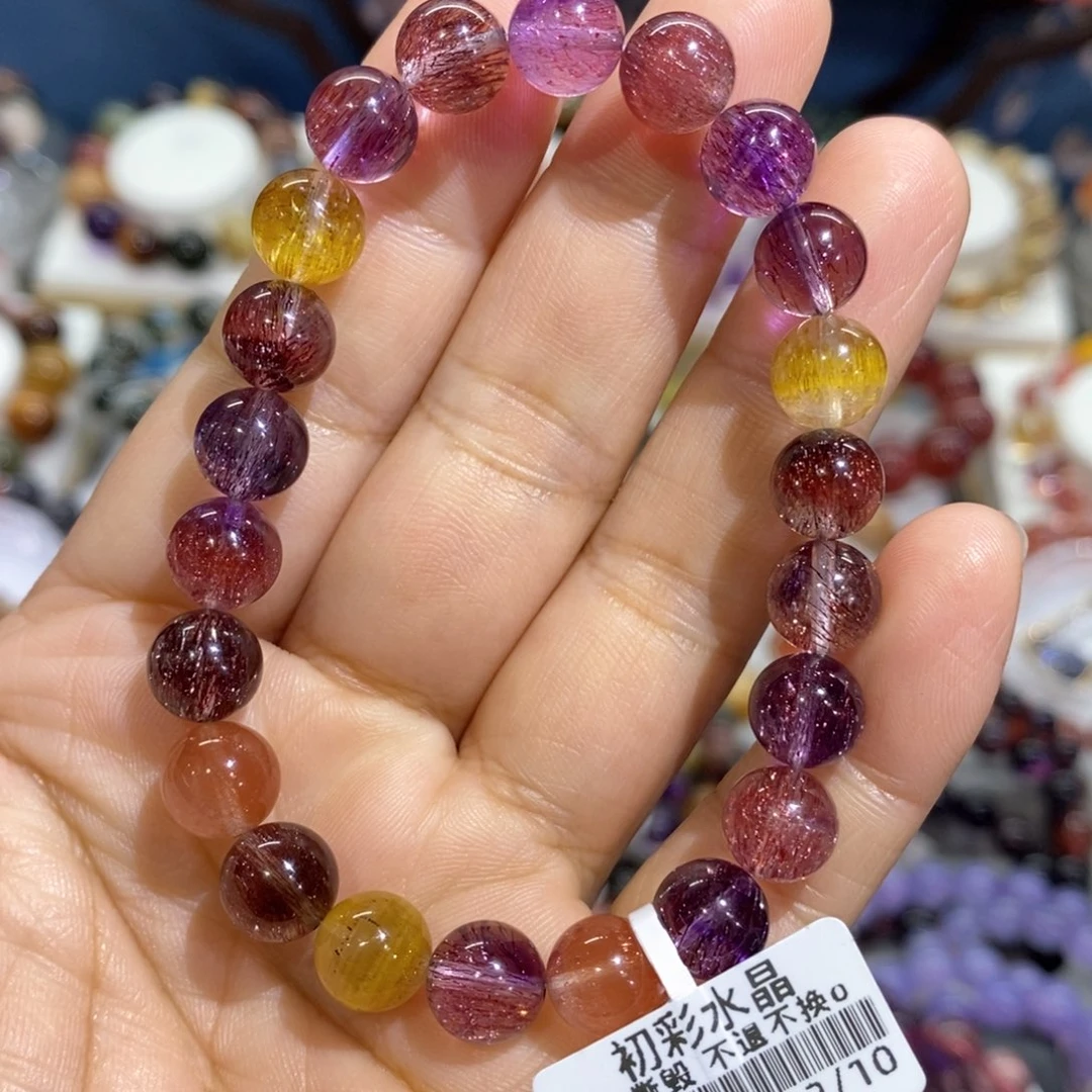 水晶手串未镶嵌稀有矿糖果超七8