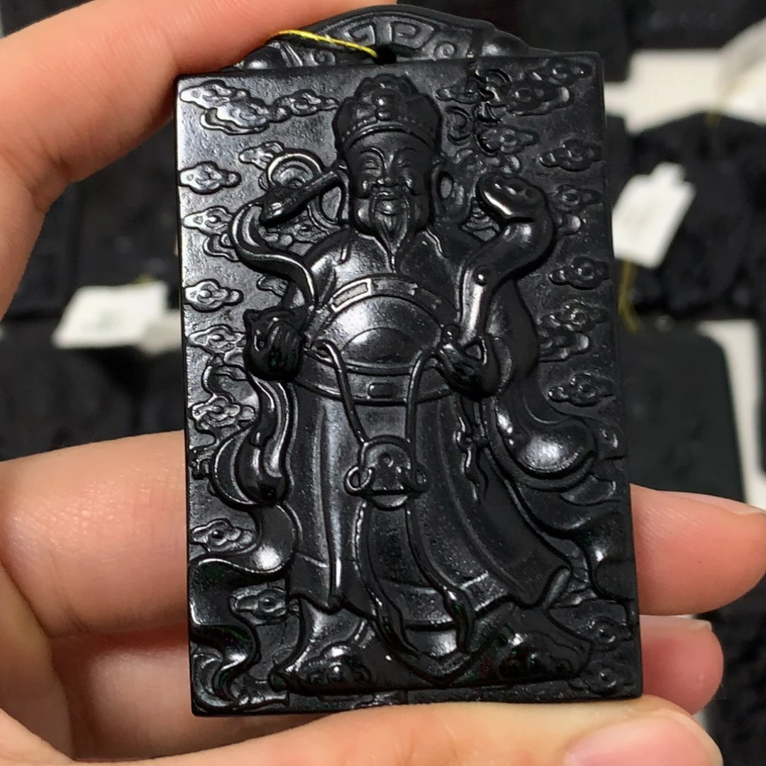 天然缅甸a货钢琴黑挂件