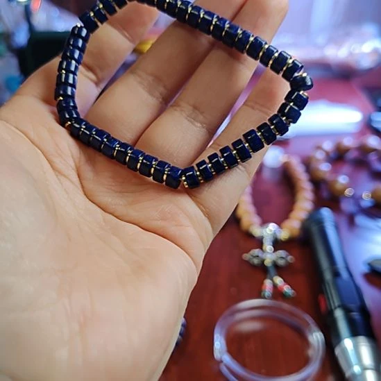 青金石合金手链青金石直切单圈
