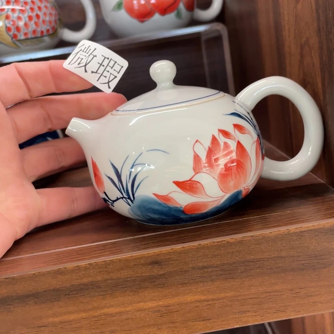釉下手绘茶具微瑕