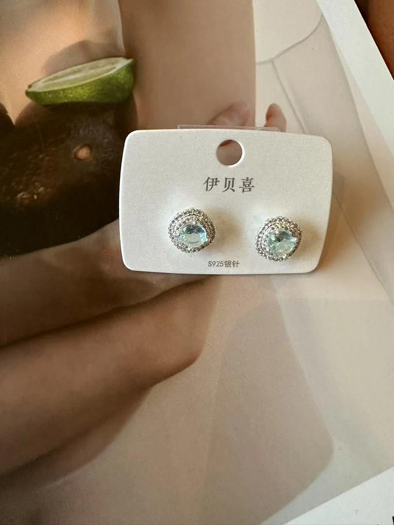 钛钢耳饰 【小胖家】设计感爆闪方钻耳钉