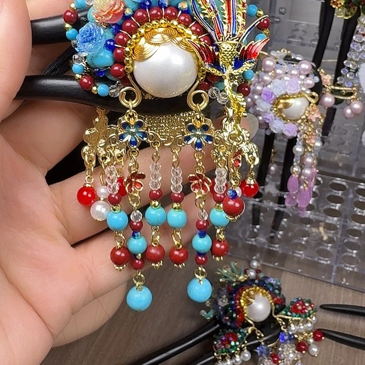 逍***_古风刀马旦发簪发饰