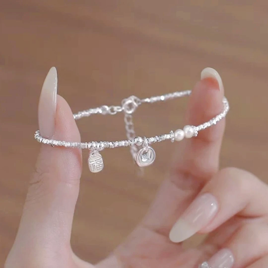 合金手链 小胖福珍珠几两手链女新中式国风锁福牌小众高级感手饰