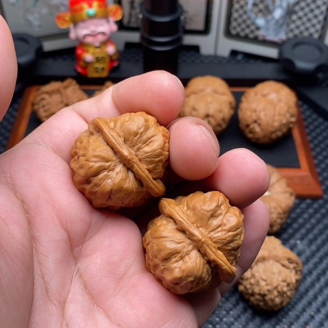 把件文玩核桃全品蛙蛙手捻边34肚34.5尺