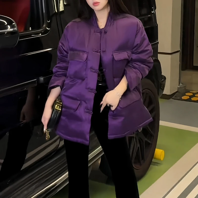 小众设计显白中式棉服棉衣2025冬季优雅百搭通勤保暖休闲外套女装