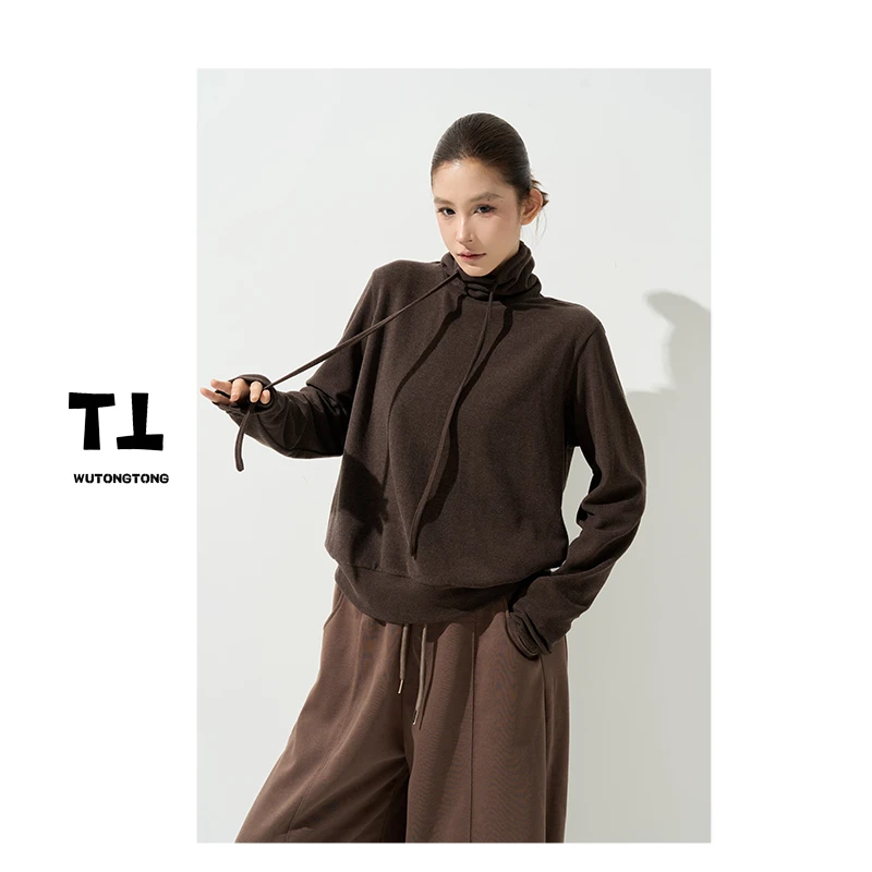 现货【魔药大师】冬季厚款高领长袖抓绒T恤衫女韩版百搭上衣62878