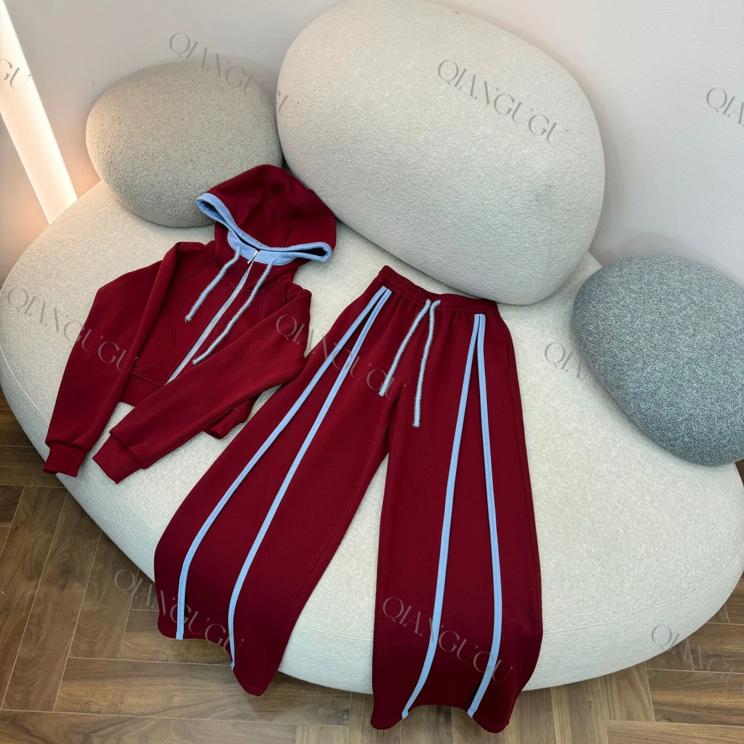 069-「圣诞麋鹿」运动休闲连帽轻奢时尚百搭设计师高定加绒秋冬套装