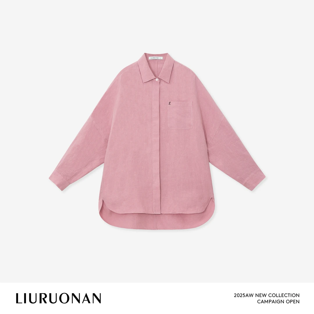 LIURUONAN 25AW【全汉麻衬衫】气质松弛感舒适防晒长袖polo领衬衫女