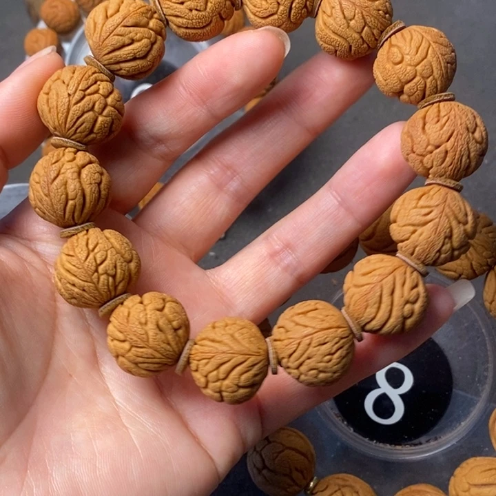 文玩核桃手串秦岭野生龙纹桃核19