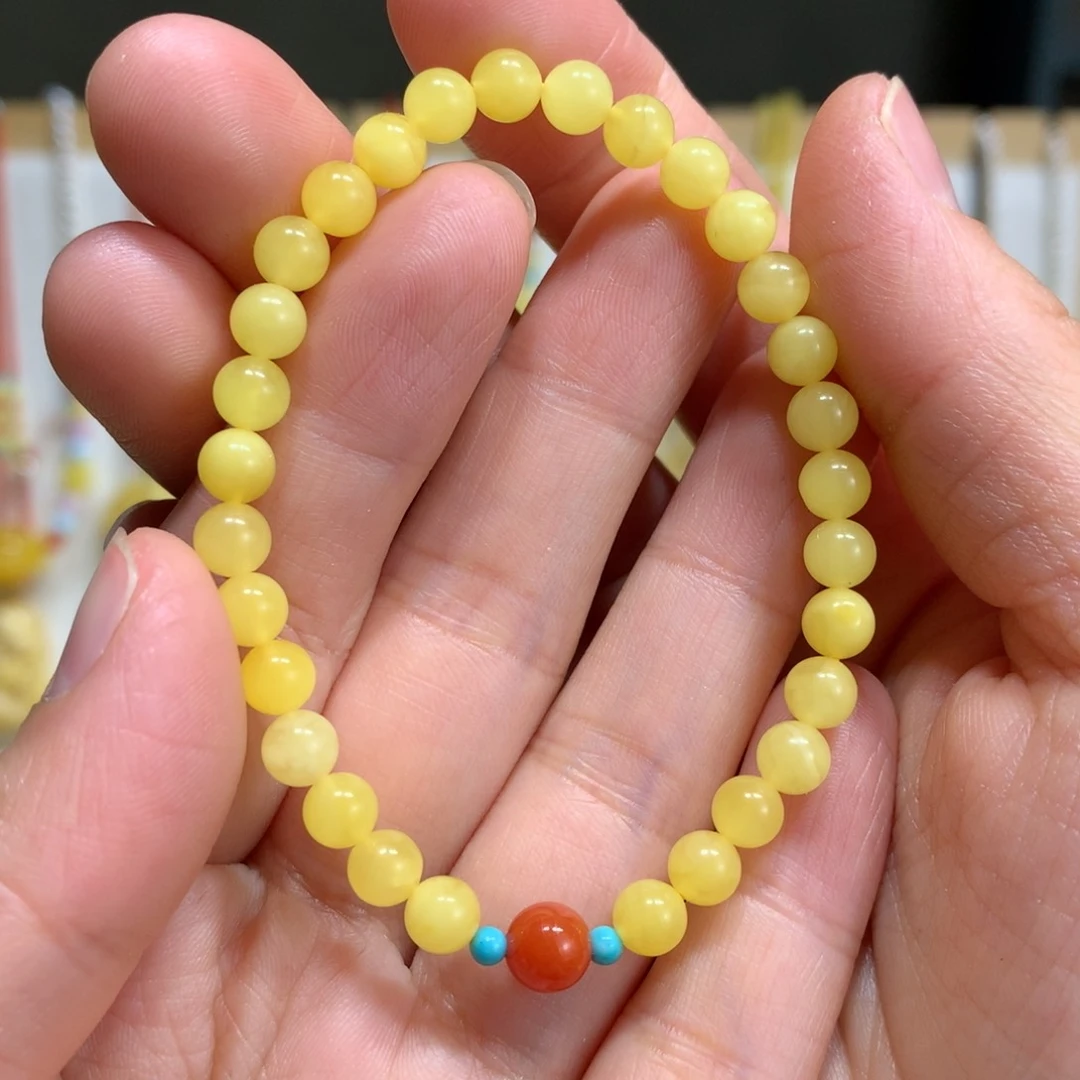 蜜蜡手链未镶嵌特价5.4m m