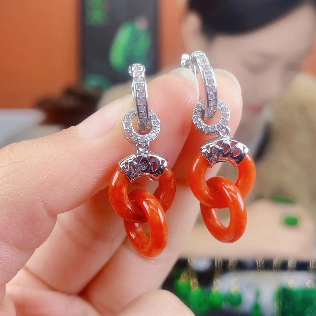 翡翠未镶嵌耳饰饰品