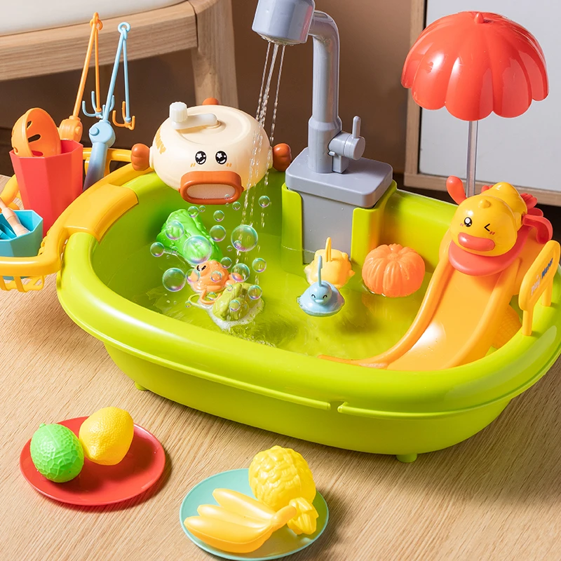 儿童礼物洗碗机玩水玩具1-3岁2洗菜池水龙头循环出水宝宝水上乐园