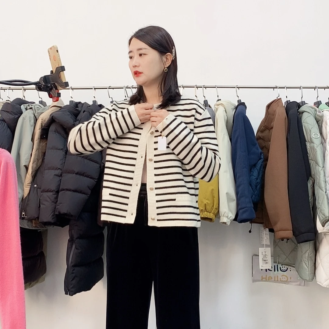 140斤以内条纹开衫全毛加厚