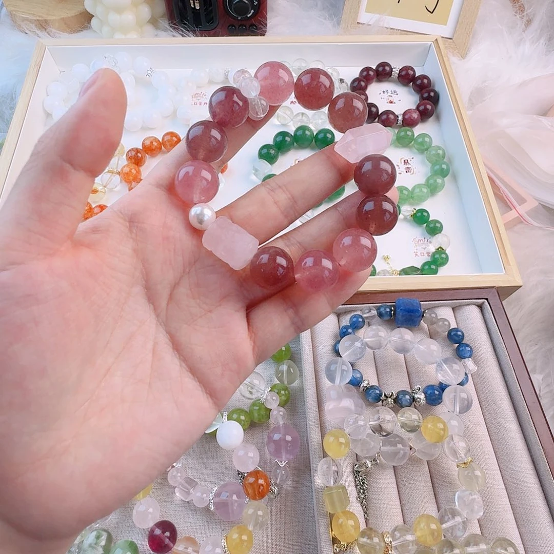 烟晶手链银S925镶嵌