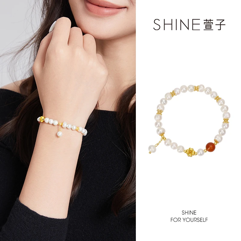 萱子淡水珍珠手链色泽莹亮温润柔和显高级秋冬氛围