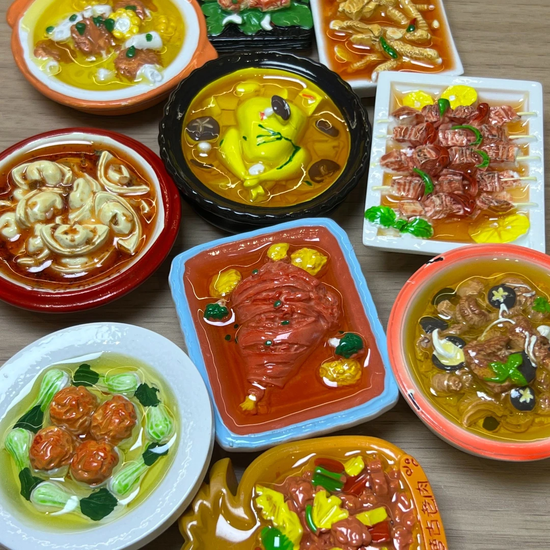 【大口吃肉】3D立体仿真高货树脂食玩冰箱贴磁吸