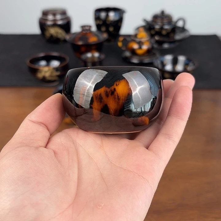 瓷玳瑁釉钵杯杯杯