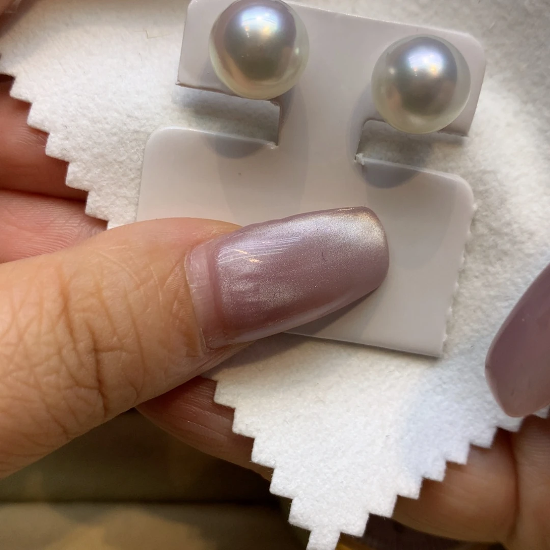 银S925镶嵌耳饰海水珍珠