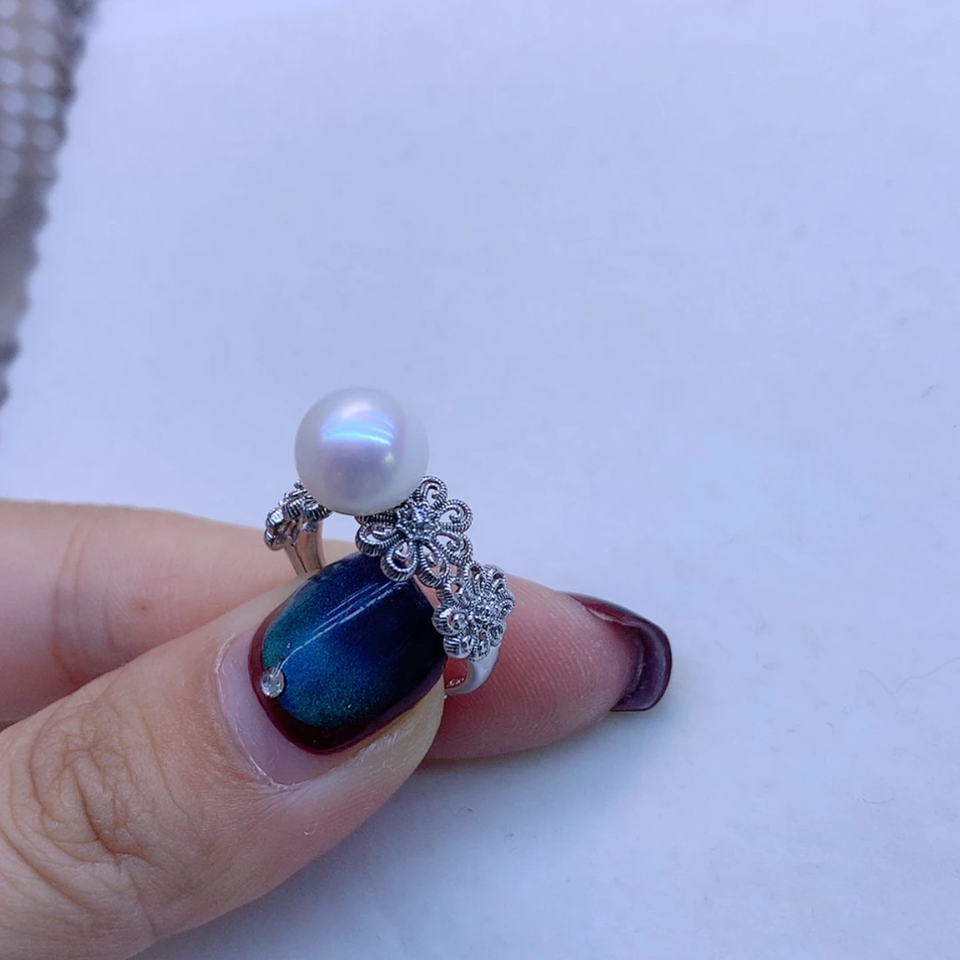 【闪购商品】银S925镶嵌戒指淡水珍珠