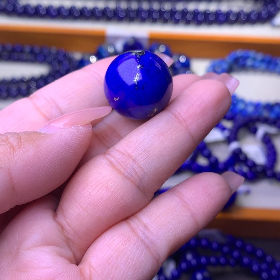 紫***来青金石未镶嵌单珠20m