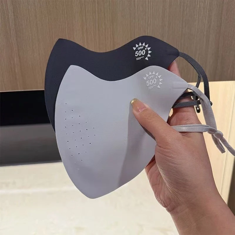新款夏季防晒口罩超薄无痕防紫外线冰丝面罩薄款护脸凉感立体冰皮