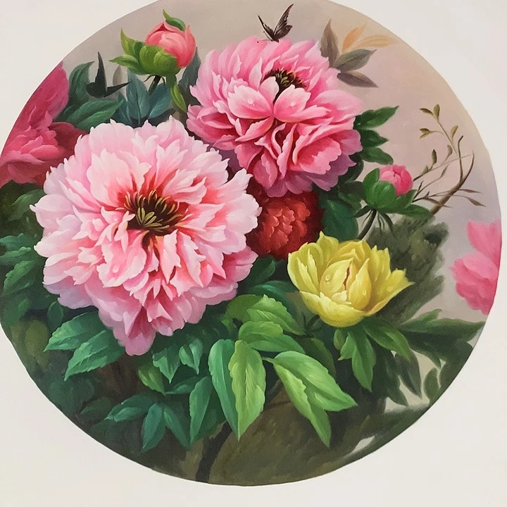 油画80*80手绘哈哈哈哈哈