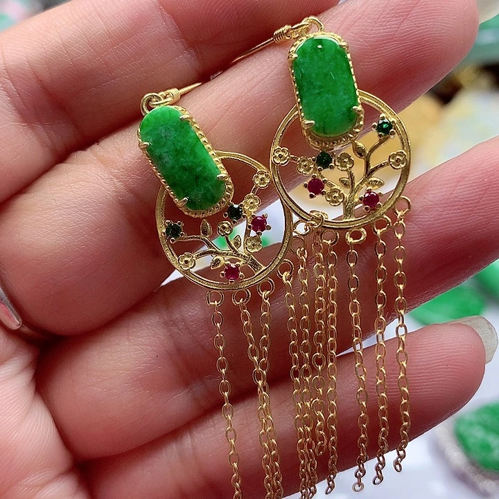 翡翠银S925镶嵌颈饰翡翠