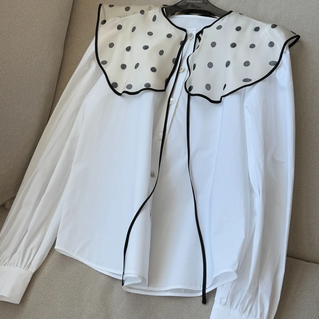 慕溢-25早春减龄波点衬衫