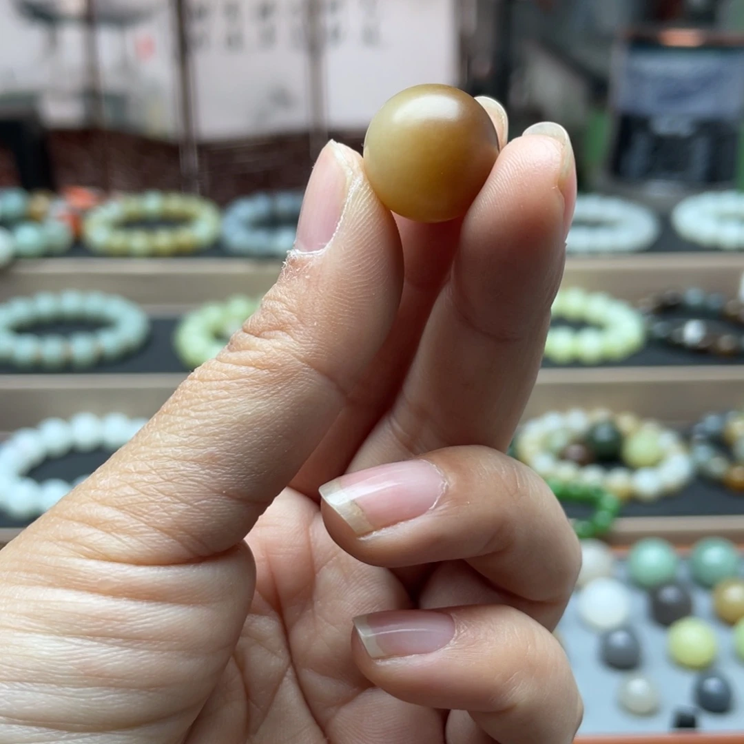 和田玉（糖玉）单珠16未镶嵌