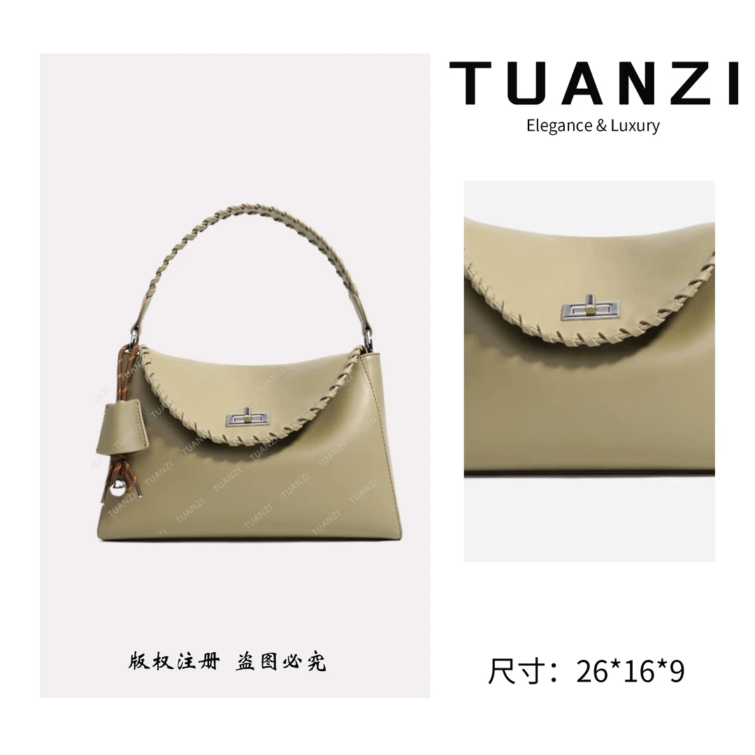 TAUNZI『高端玩家』秋冬新款26cm手提腋下包 ZG-X9271A-卡其绿