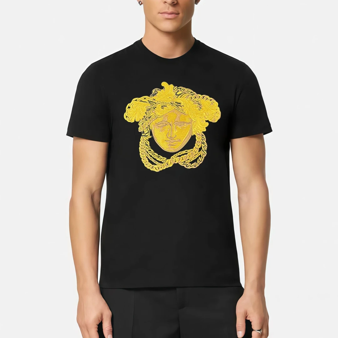 VEPBAOCE MDSWSQ瓦萨琪正品刺绣t恤美杜莎美人头男士短袖0618878