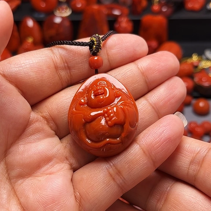 H***n南红玛瑙未镶嵌配饰弥勒