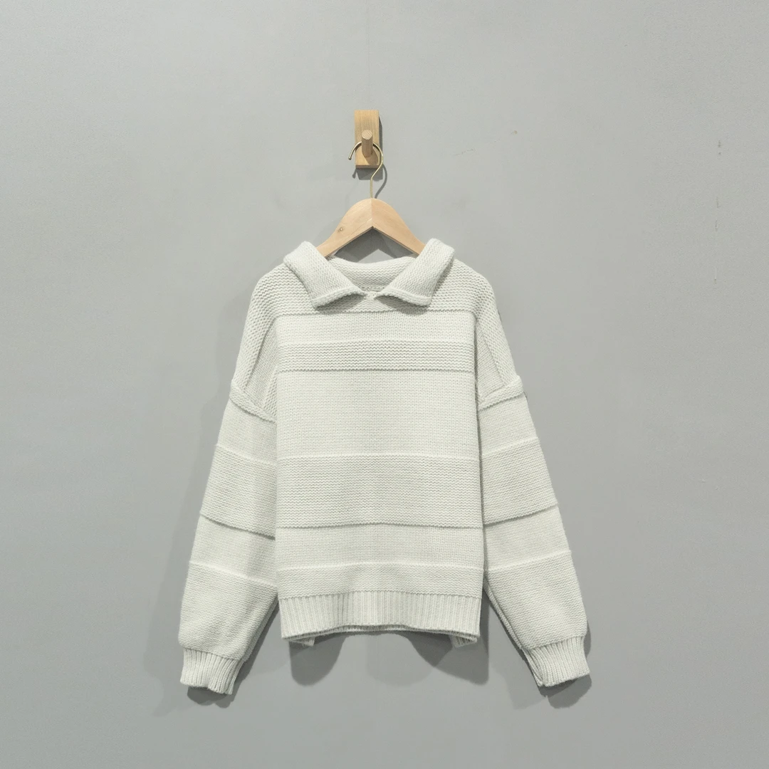 【且听风吟】0616698文艺翻领套头百搭休闲毛衣  衣长65胸围120