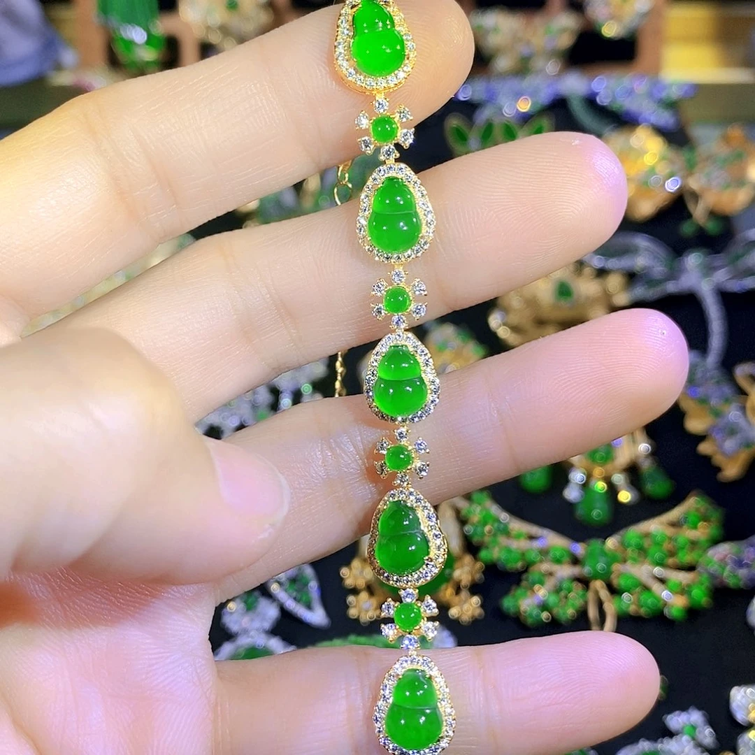 吊坠(不含链)银S925镶嵌翡翠