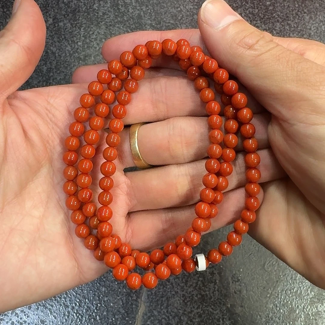 南红玛瑙手链未镶嵌项链多圈原矿南红瓦西6mm