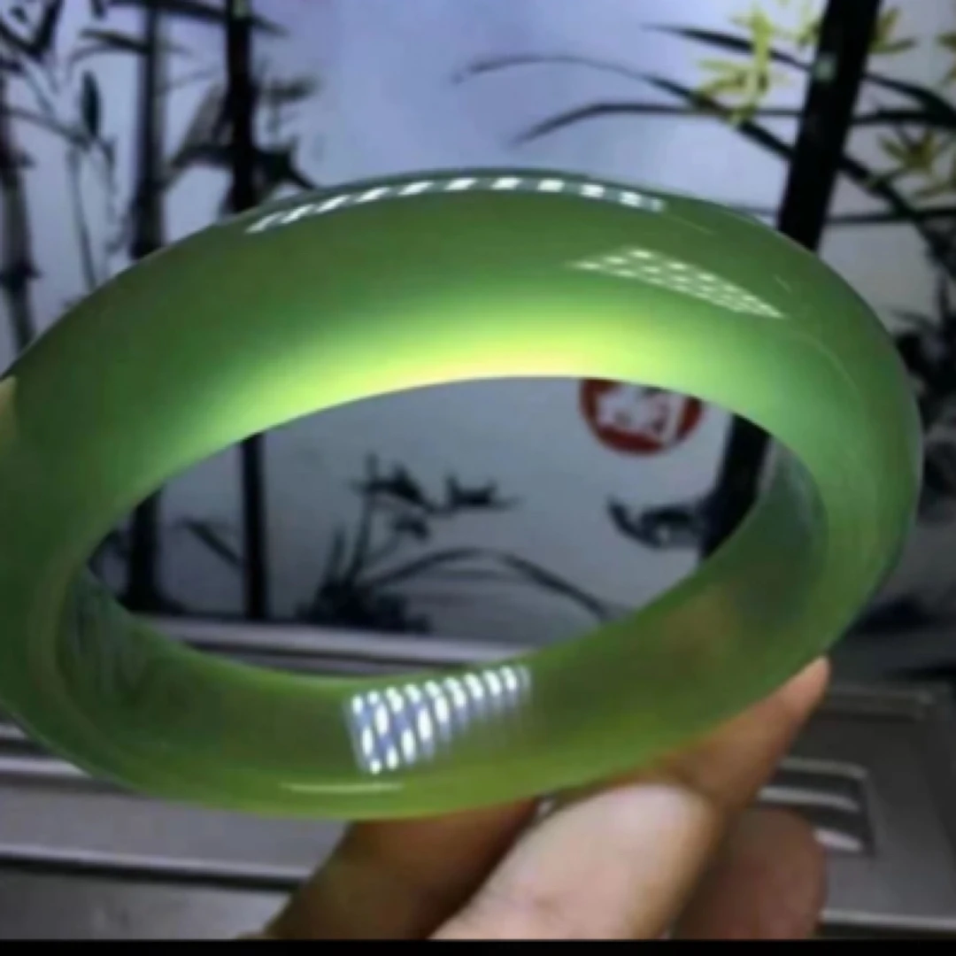 《抖音质检》纯天然A货冰绿手镯多样性发其一LX"