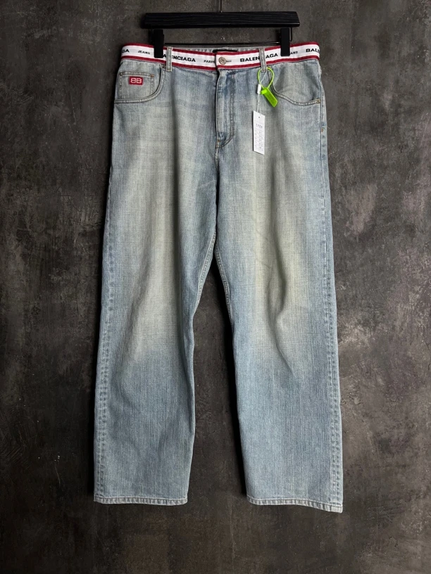 全新未使用 Balenciaga/巴黎世家 L码*1/破坏腰带牛仔裤/02048