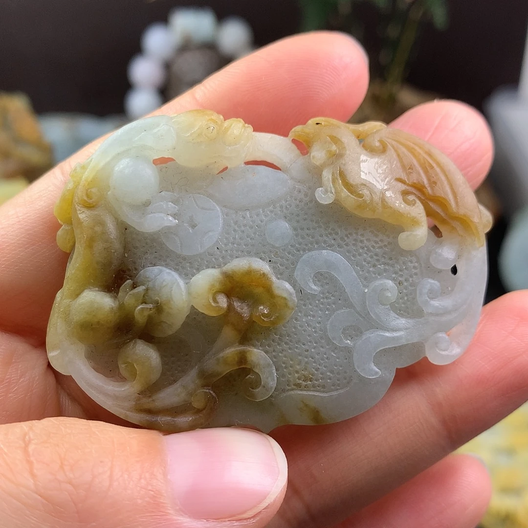 定制翡翠未镶嵌龙凤呈祥